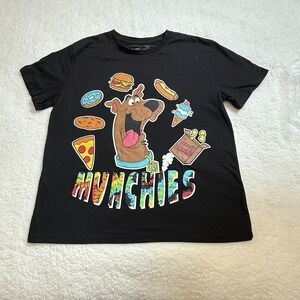 Scooby-Doo T-Shirt Mens L Munchies Graphic Cotton Blend Black Solid